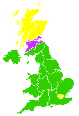 Click on a region for air pollution levels for 21/05/2005
