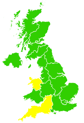 Click on a region for air pollution levels for 21/05/2006