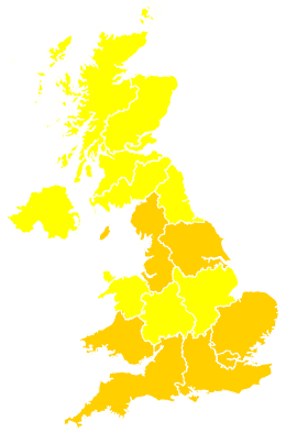 Click on a region for air pollution levels for 21/05/2008