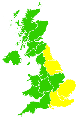 Click on a region for air pollution levels for 21/05/2009