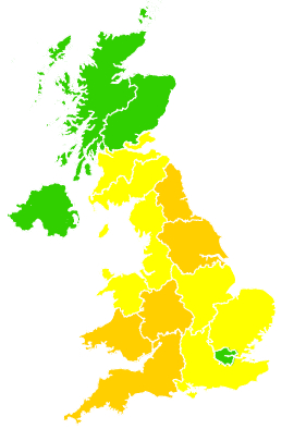 Click on a region for air pollution levels for 21/05/2018