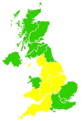 Click on a region for air pollution levels for 21/05/2023