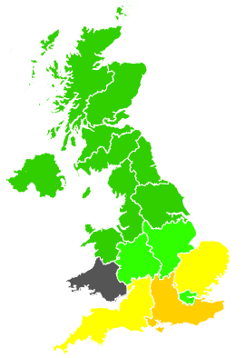 Click on a region for air pollution levels for 21/06/1988