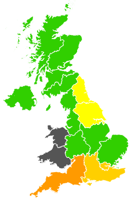 Click on a region for air pollution levels for 21/06/1989