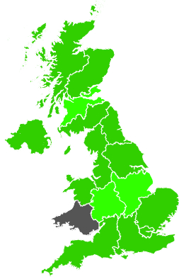 Click on a region for air pollution levels for 21/06/1991