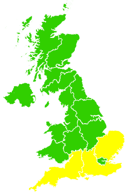 Click on a region for air pollution levels for 21/06/1992