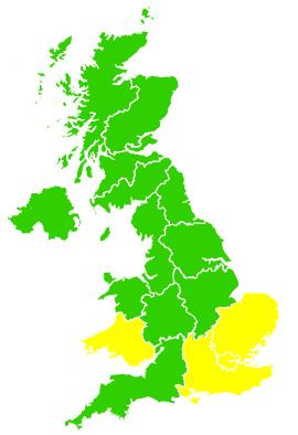 Click on a region for air pollution levels for 21/06/2005