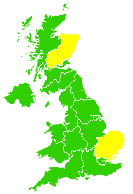 Click on a region for air pollution levels for 21/06/2007