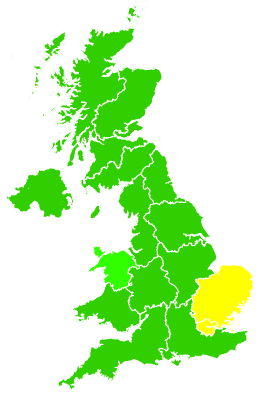 Click on a region for air pollution levels for 21/06/2023