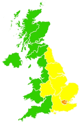 Click on a region for air pollution levels for 21/06/2024