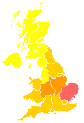 Click on a region for air pollution levels for 21/06/2025