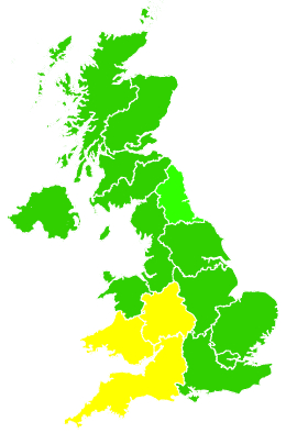 Click on a region for air pollution levels for 21/07/2026