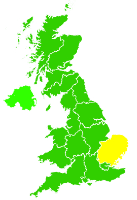 Click on a region for air pollution levels for 21/08/2007