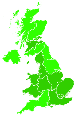 Click on a region for air pollution levels for 21/08/2009