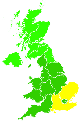 Click on a region for air pollution levels for 21/08/2011