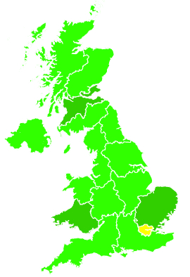 Click on a region for air pollution levels for 21/08/2012