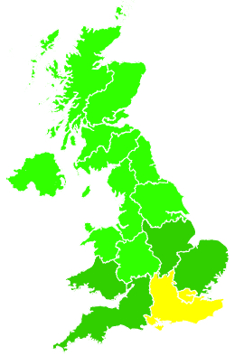 Click on a region for air pollution levels for 21/08/2013