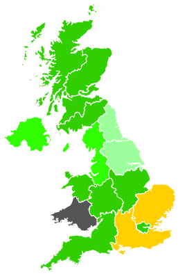 Click on a region for air pollution levels for 21/09/1988