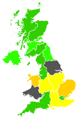 Click on a region for air pollution levels for 21/09/1989