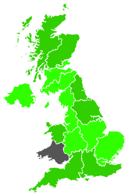 Click on a region for air pollution levels for 21/09/1990