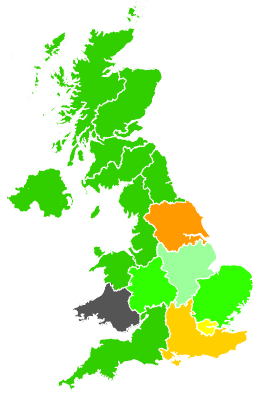 Click on a region for air pollution levels for 21/09/1991