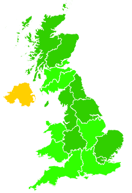 Click on a region for air pollution levels for 21/09/1992
