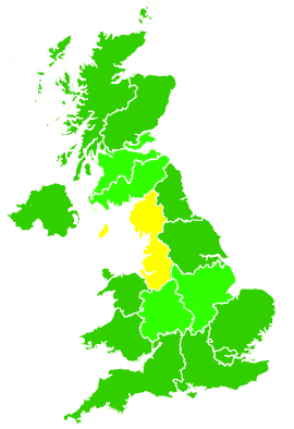 Click on a region for air pollution levels for 21/09/2001