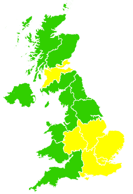 Click on a region for air pollution levels for 21/09/2002