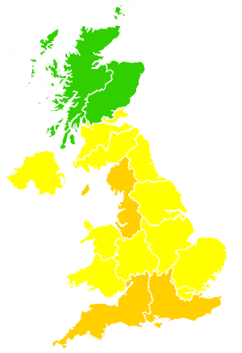Click on a region for air pollution levels for 21/09/2006
