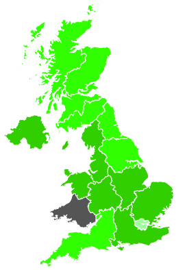 Click on a region for air pollution levels for 21/10/1987