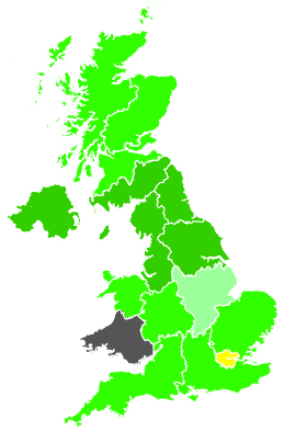 Click on a region for air pollution levels for 21/10/1991