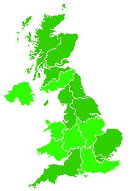 Click on a region for air pollution levels for 21/10/1992