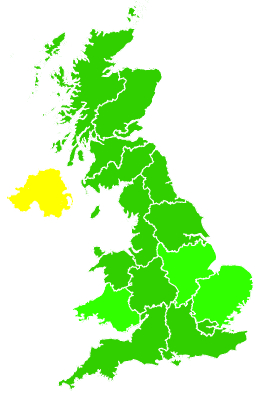 Click on a region for air pollution levels for 21/10/1996