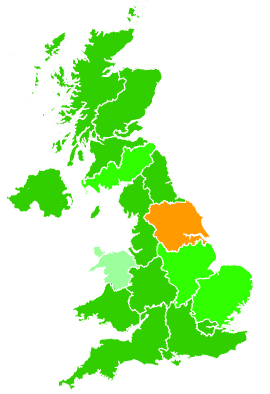 Click on a region for air pollution levels for 21/10/1999