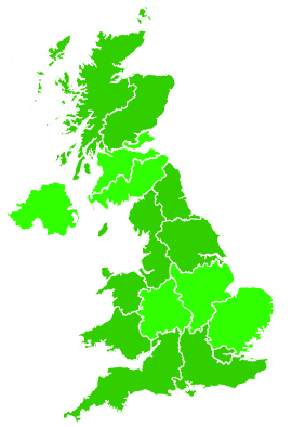 Click on a region for air pollution levels for 21/10/2000