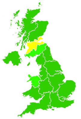 Click on a region for air pollution levels for 21/10/2003