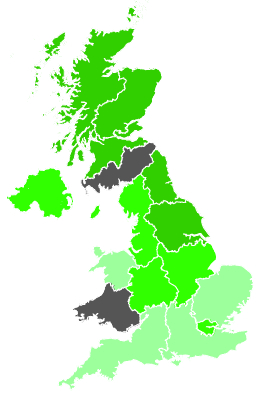 Click on a region for air pollution levels for 21/11/1989