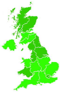 Click on a region for air pollution levels for 21/11/1995