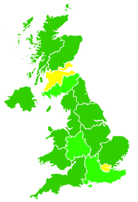 Click on a region for air pollution levels for 21/11/2013