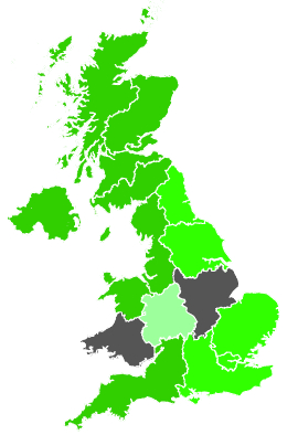 Click on a region for air pollution levels for 21/12/1987
