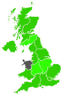 Click on a region for air pollution levels for 21/12/2001