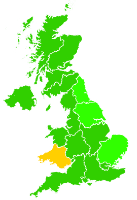 Click on a region for air pollution levels for 21/12/2016