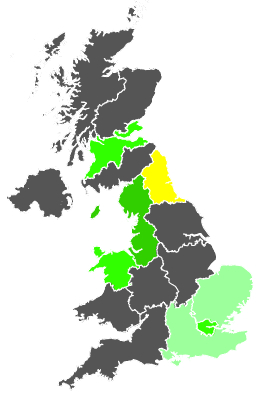 Click on a region for air pollution levels for 22/01/1987