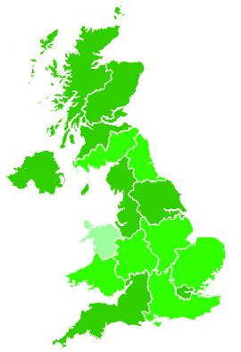 Click on a region for air pollution levels for 22/01/1997