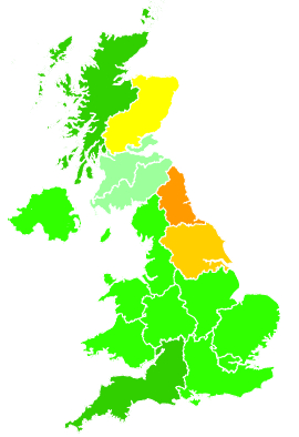 Click on a region for air pollution levels for 22/01/2026