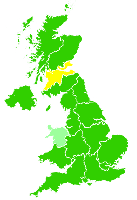 Click on a region for air pollution levels for 22/03/2007