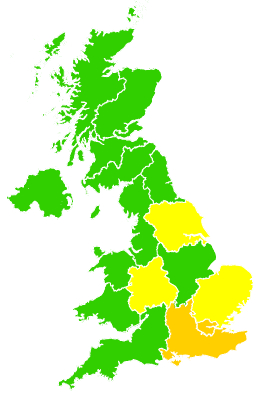 Click on a region for air pollution levels for 22/03/2013