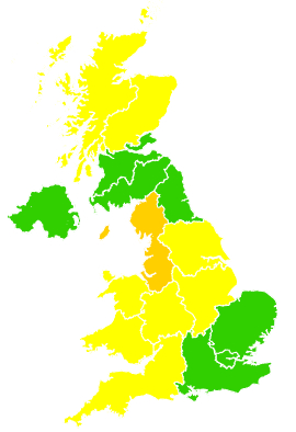 Click on a region for air pollution levels for 22/03/2026
