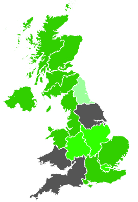 Click on a region for air pollution levels for 22/04/1987