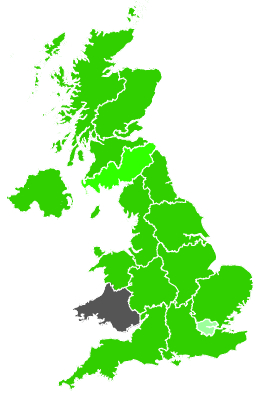 Click on a region for air pollution levels for 22/04/1988